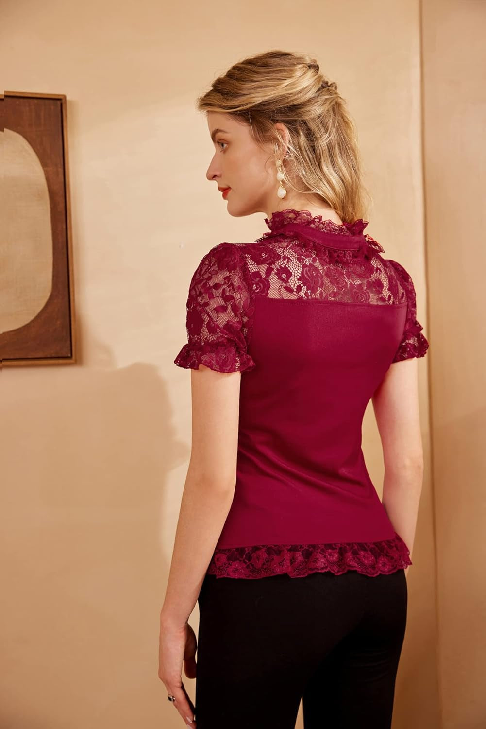 Women'S Blouse Vintage Victorian Blouse for Women Top Retro Elegant Casual Party Evening