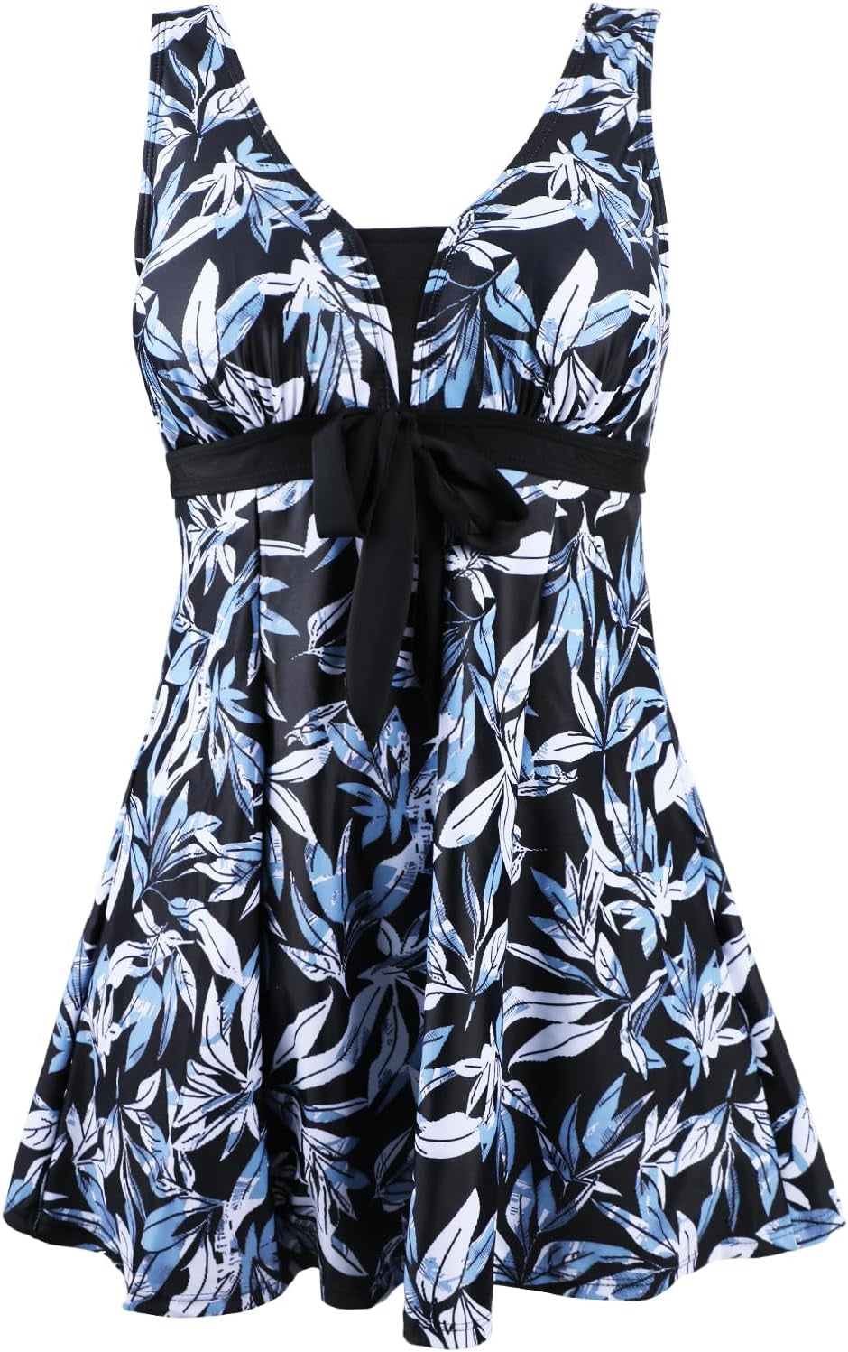 Womens plus Size Swimsuit One Piece Skirted Swimwear Tummy Control Swimming Costume with Shorts