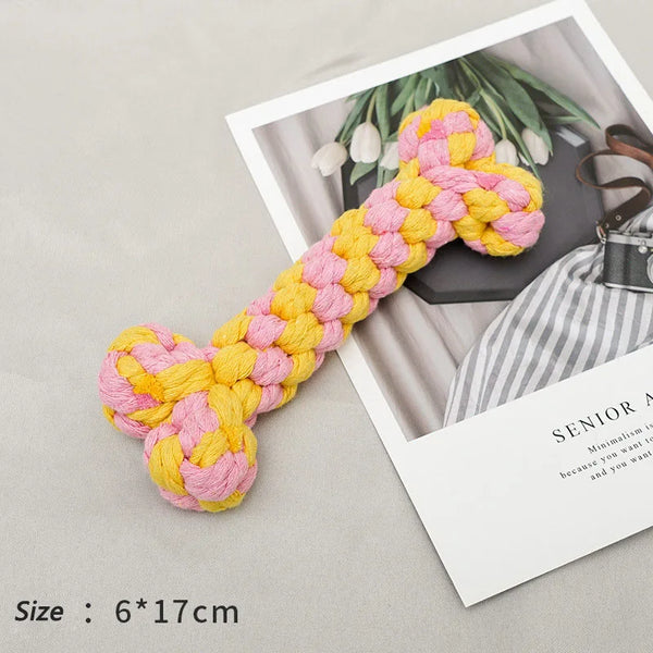 1Pcs Bite Resistant Pet Dog Chew Toys for Small Dogs Cleaning Teeth Puppy Dog Rope Knot Ball Toy Playing Animals Dogs Toys Pets