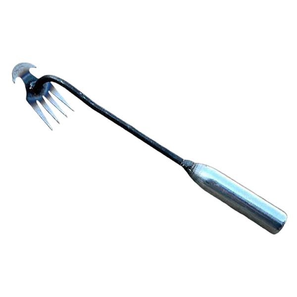 Garden Weeder Manganese Steel Grass Rooting Loose Soil Rake Ergonomic Handle Weed Extractor Sturdy V-Shaped Fork Gardening Tools