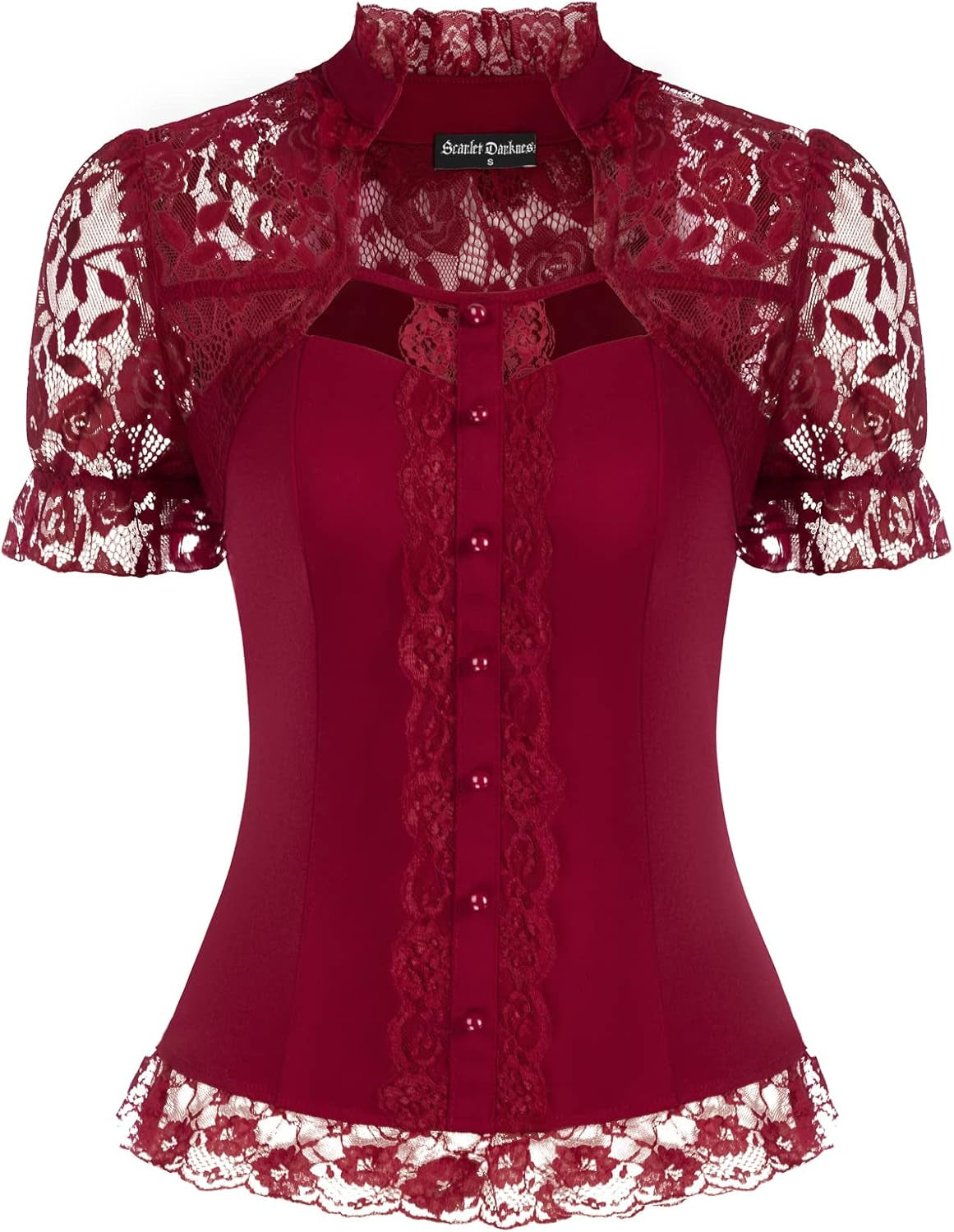 Women'S Blouse Vintage Victorian Blouse for Women Top Retro Elegant Casual Party Evening