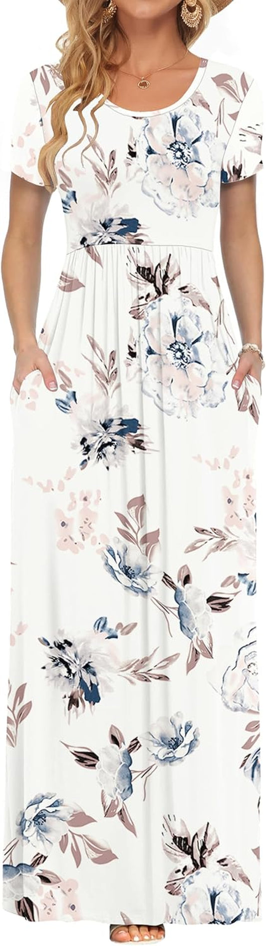 Maxi Dress for Women - Summer Casual Long Dresses for Ladies with Pockets