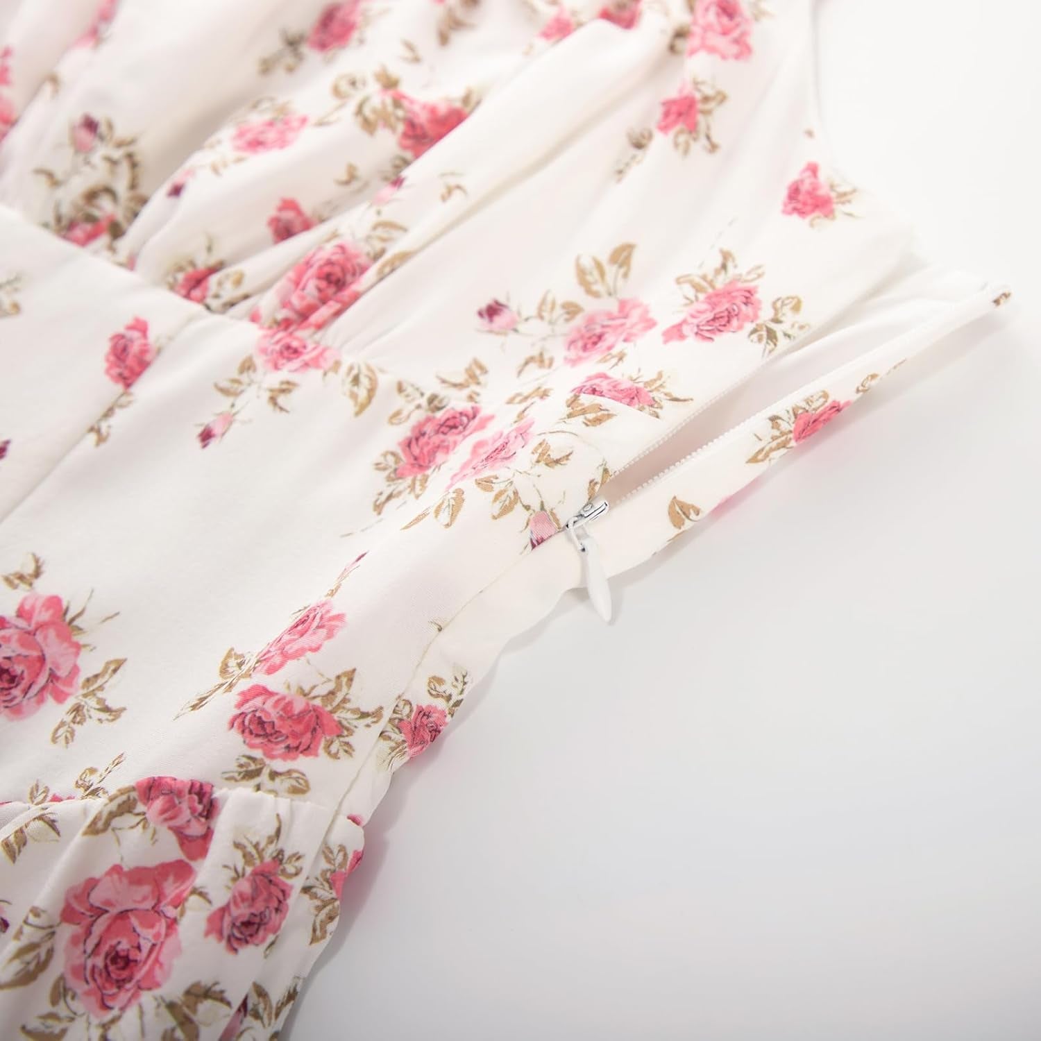 Women Sun Dress Victorian Casual A-Line Sleeveless Spaghetti Strap Floral Dresses for Summer Beach