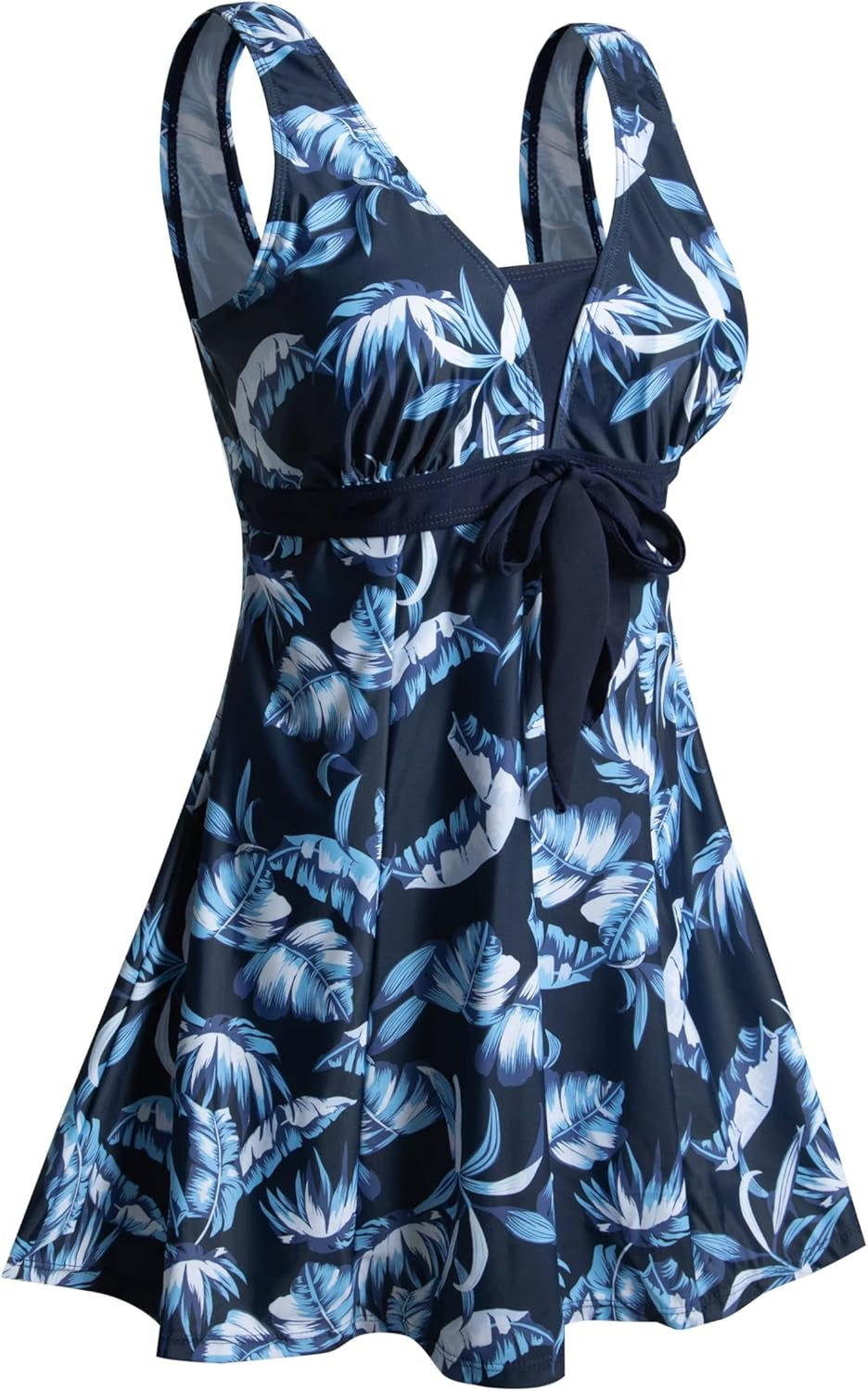 Womens plus Size Swimsuit One Piece Skirted Swimwear Tummy Control Swimming Costume with Shorts