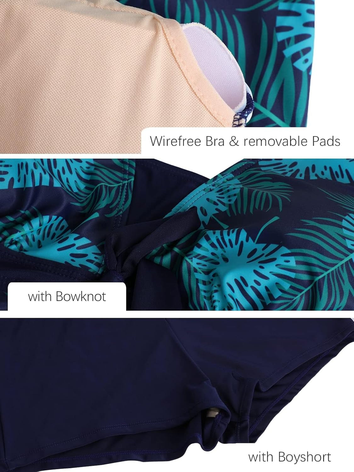 Womens plus Size Swimsuit One Piece Skirted Swimwear Tummy Control Swimming Costume with Shorts